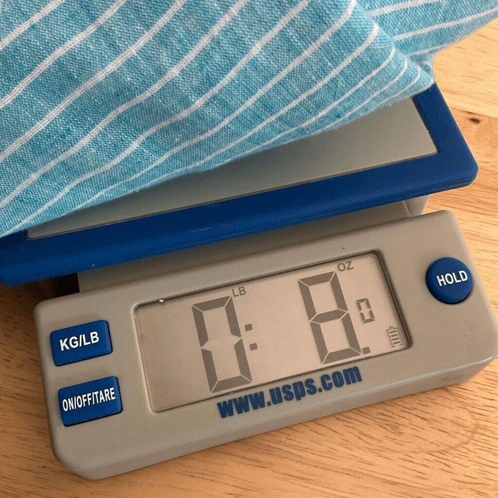 Visitor Mens Blue Striped Linen Blend Woven Short Sleeve Button Up Shirt Size XL - Picture 10 of 10